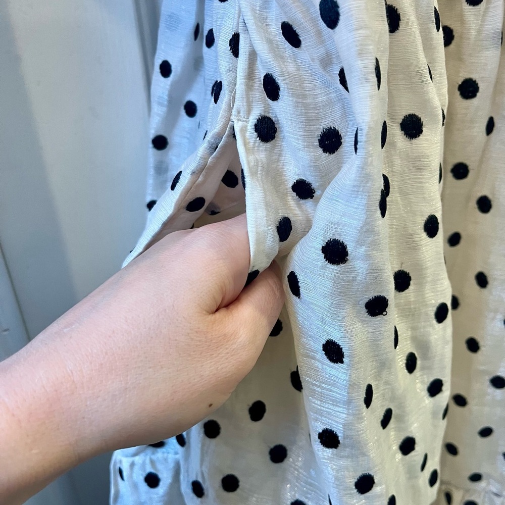 Madewell Polka Dot Puff Sleeve Midi Wrap Dress - Picture 5 of 7